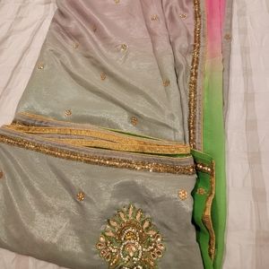 Indian Party Wear Sari/Saree Multicolot